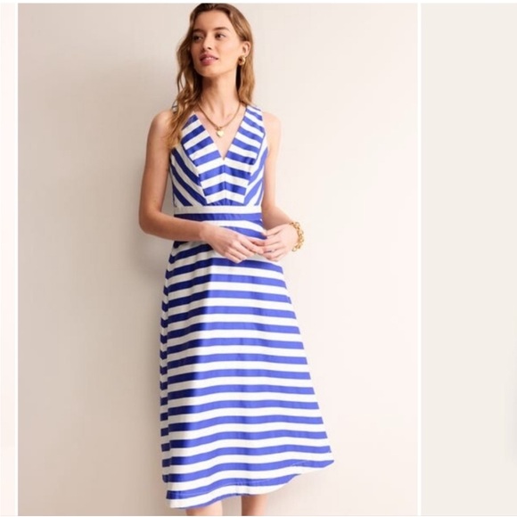 Boden NEW NWT Dress Panelled Bodice Surf the Web Midi  Stripes Size 2 Regular - Picture 11 of 11